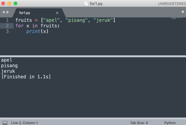 Tutorial Python: Pengulangan Menggunakan for – KODEPY.COM